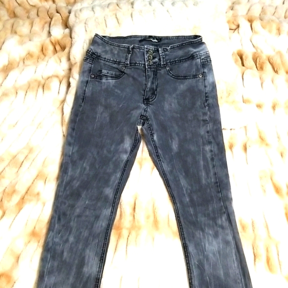 💟 LOVESICK Stonewash, Black Marble Color skinny jeans sz 5 - Picture 4 of 10